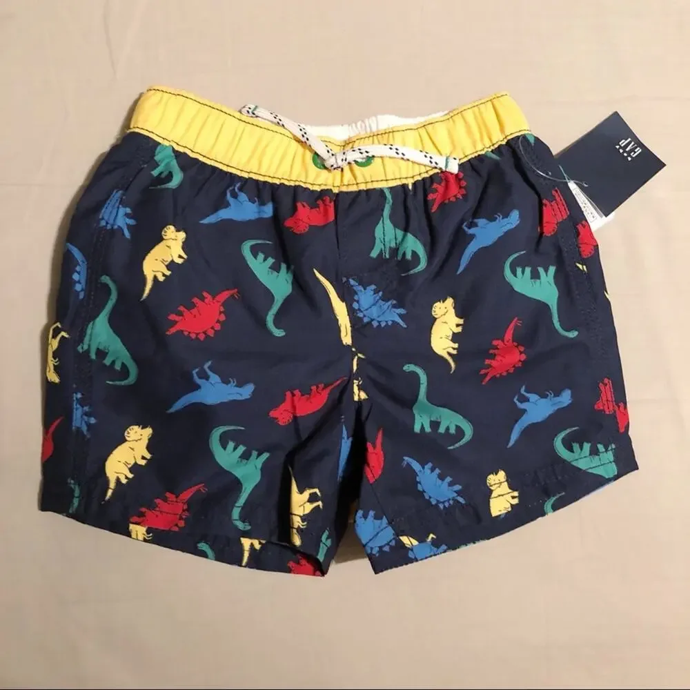 NWT Gap 12-18 Months Dinosaur Rash Guard Bathing Suit Set